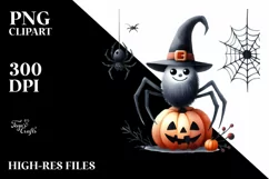 Funny Halloween Spider Clipart PNG Product Image 1