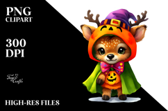 Vibrant Drawing of Cute Baby Elk for Halloween | Sublimation Product Image 2