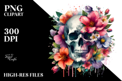 Skull made of Spring Flowers, Trending PNG Product Image 2