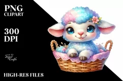 Colorful Baby Lamb Smiling Clipart Product Image 3
