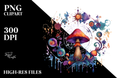 Celestial Mushroom Tarot Splash PNG Product Image 2