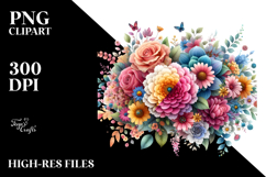 Flower Watercolor Painting with Splashes Made of Flowers Product Image 2