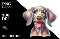 Baby Weimaraner with Watercolor Effect, PNG Product Image 2