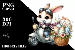 Easter Bunny Egg Flower, Clipart |T-shirt, Mug PNG Product Image 7