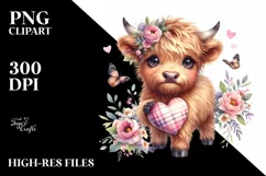 Cute Highland Cow Spring Love Flowers |T-shirt, Mug, Tumbler Product Image 7