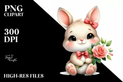 Easter Bunny Egg Flower, Clipart |T-shirt, Mug PNG Product Image 7