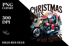 Santa on a Bike PNG Clipart T-shirt Design Product Image 6