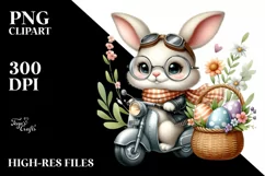 Easter Bunny Egg Flower, Clipart |T-shirt, Mug PNG Product Image 7