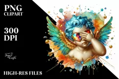 Cupid Angel Of Love Gesture Watercolor Florals Clipart Product Image 7