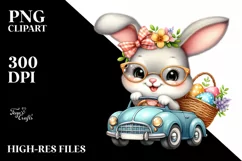Easter Bunny Egg Flower, Clipart |T-shirt, Mug PNG Product Image 7