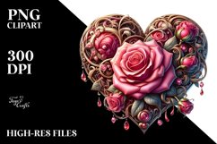Valentines Rose Heart , Clipart |T-shirt, Mug, Tumbler Product Image 7