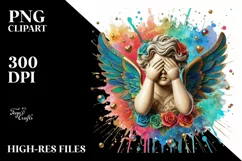Cupid Angel Of Love Gesture Watercolor Florals Clipart Product Image 8