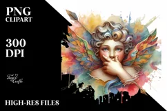 Cupid Angel Of Love Gesture Watercolor Florals Clipart Product Image 7