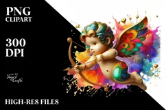Cupid Angel Of Love Gesture Watercolor Florals Clipart Product Image 7