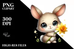 Easter Bunny Egg Flower, Clipart |T-shirt, Mug PNG Product Image 7