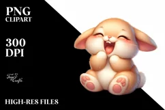 Easter Bunny Laughing , Clipart |T-shirt, Mug PNG Product Image 8