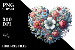 Valentines Floral Heart , Clipart |T-shirt, Mug, Tumbler Product Image 6