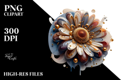 -Like Gerbera with Golden Insertions, PNG Product Image 2