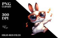 Playful Watercolor Rabbit PNG Product Image 2
