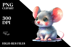 Vibrant Baby Mouse Watercolor PNG Product Image 2