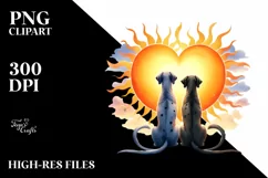 Great Dane with Heart in Watercolor PNG Product Image 2