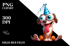 Goofy Dog with Party Hat, Transparent PNG Product Image 2