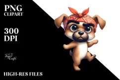 Playful Watercolor Puppy PNG Product Image 2