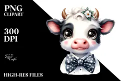 Funny Cow with Bow and Tie, High-Res PNG Product Image 2