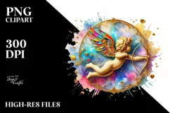 Cupid Angel Of Love Gesture Watercolor Florals Clipart Product Image 8
