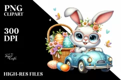 Easter Bunny Egg Flower, Clipart |T-shirt, Mug PNG Product Image 7