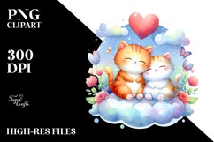 Cats Spring Heart Love Clipart |T-shirt, Mug, Tumbler Product Image 7