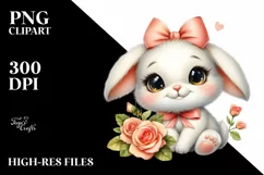 Easter Bunny Egg Flower, Clipart |T-shirt, Mug PNG Product Image 7
