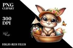 Easter Bunny with Glasses in a Boat Product Image 1