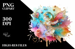 Cupid Angel Of Love Watercolor Florals Clipart Product Image 7