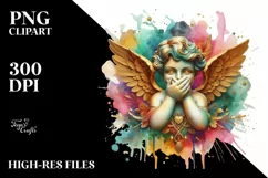 Cupid Angel Of Love Gesture Watercolor Florals Clipart Product Image 8