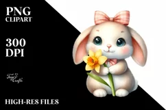 Easter Bunny Egg Flower, Clipart |T-shirt, Mug PNG Product Image 8