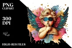 Cupid Angel Of Love Gesture Watercolor Florals Clipart Product Image 8