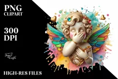 Cupid Angel Of Love Surprise, Watercolor Clipart Product Image 8