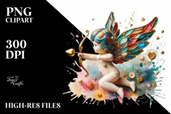 Cupid Angel Of Love Gesture Watercolor Florals Clipart Product Image 8