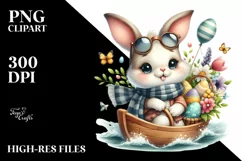 Easter Bunny Egg Flower, Clipart |T-shirt, Mug PNG Product Image 7