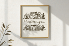 Floral Split Monogram SVG | Flower Name Frame Product Image 3