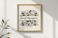 Magnolia Split Monogram SVG | Floral Name Frame Product Image 3