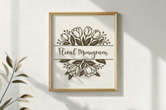 Tulips Split Monogram SVG | Spring Floral Name Frame Product Image 3