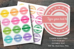 Split Frames Printable Spring Round Labels 12 pcs per paper