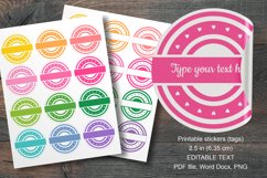 Split Frames Printable Spring Round Labels 12 pcs per paper