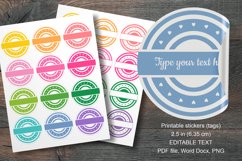 Split Frames Printable Spring Round Labels 12 pcs per paper