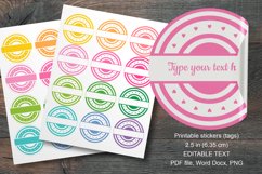 Split Frames Printable Spring Round Labels 12 pcs per paper