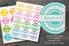 Split Frames Printable Spring Round Labels 12 pcs per paper