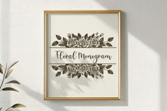 Dense Rose Floral Split Monogram SVG | Wedding Frame Design Product Image 2