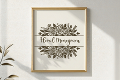 Rose Floral Split Monogram SVG Frame|Elegant Wedding Flowers Product Image 2